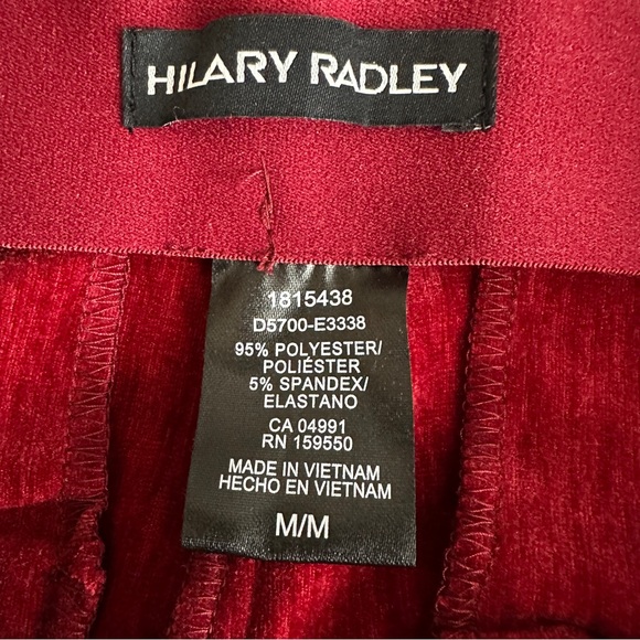 Hilary Radley Pants Women's Red Medium 29 Inseam Mid-Rise Faux Suede Pull On NEW - Picture 3 of 11